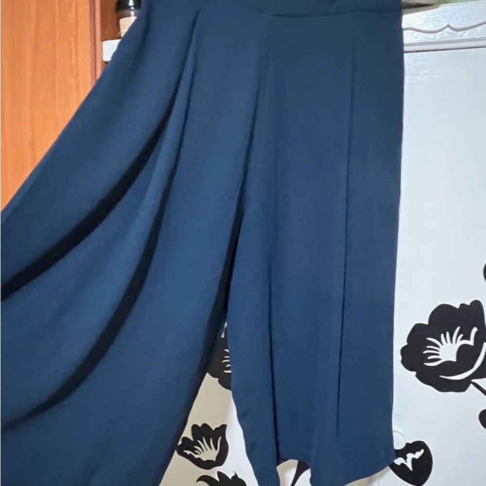 Wide Leg Women's Pants in Navy Blue